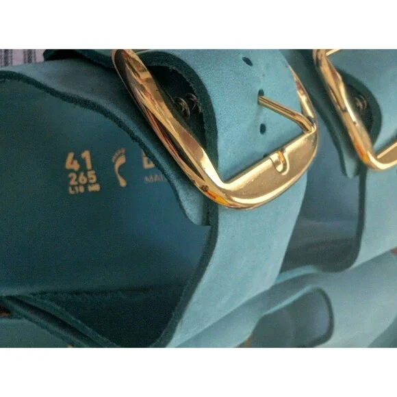 Birkenstock Arizona Big Buckle Biscay Bay Narrow Fit EU 41 US 10 - Picture 10 of 12